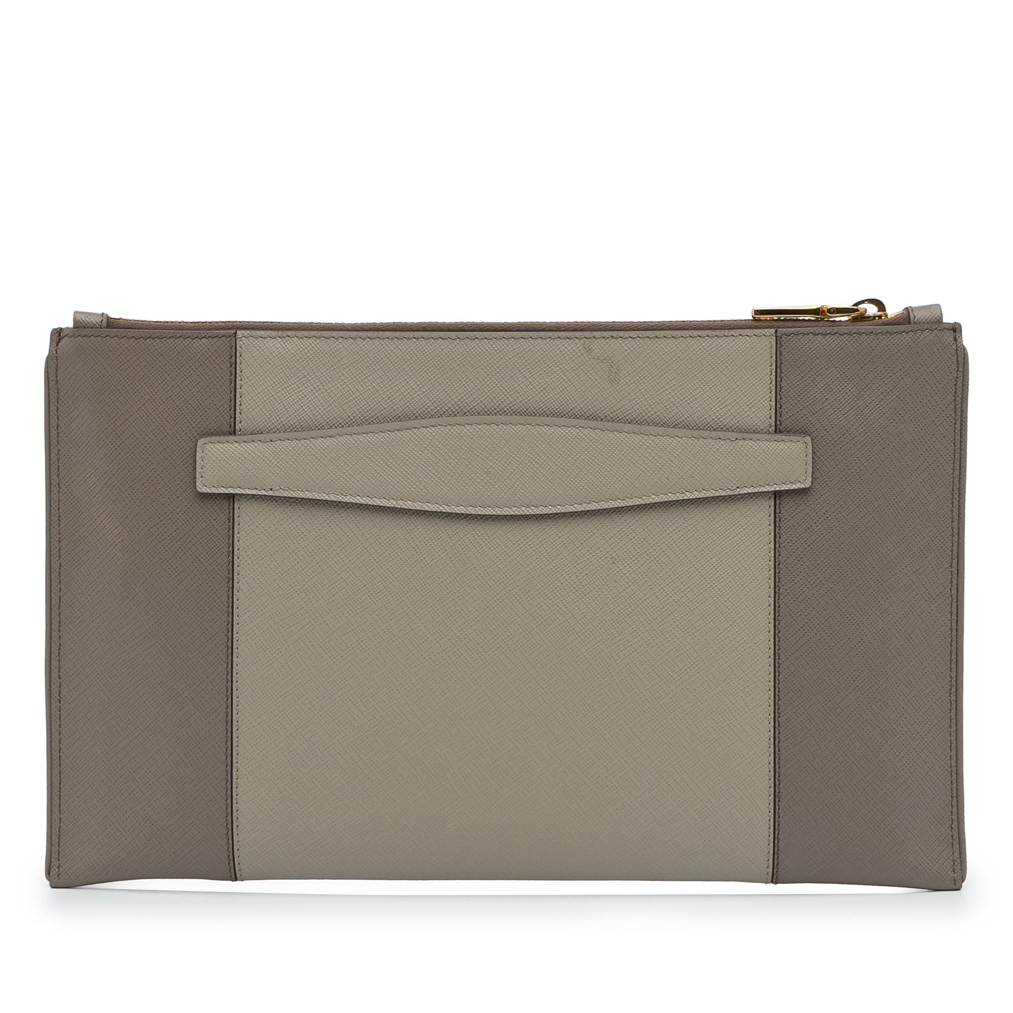 Prada Saffiano Zip Clutch (SHG-w9pW4U)