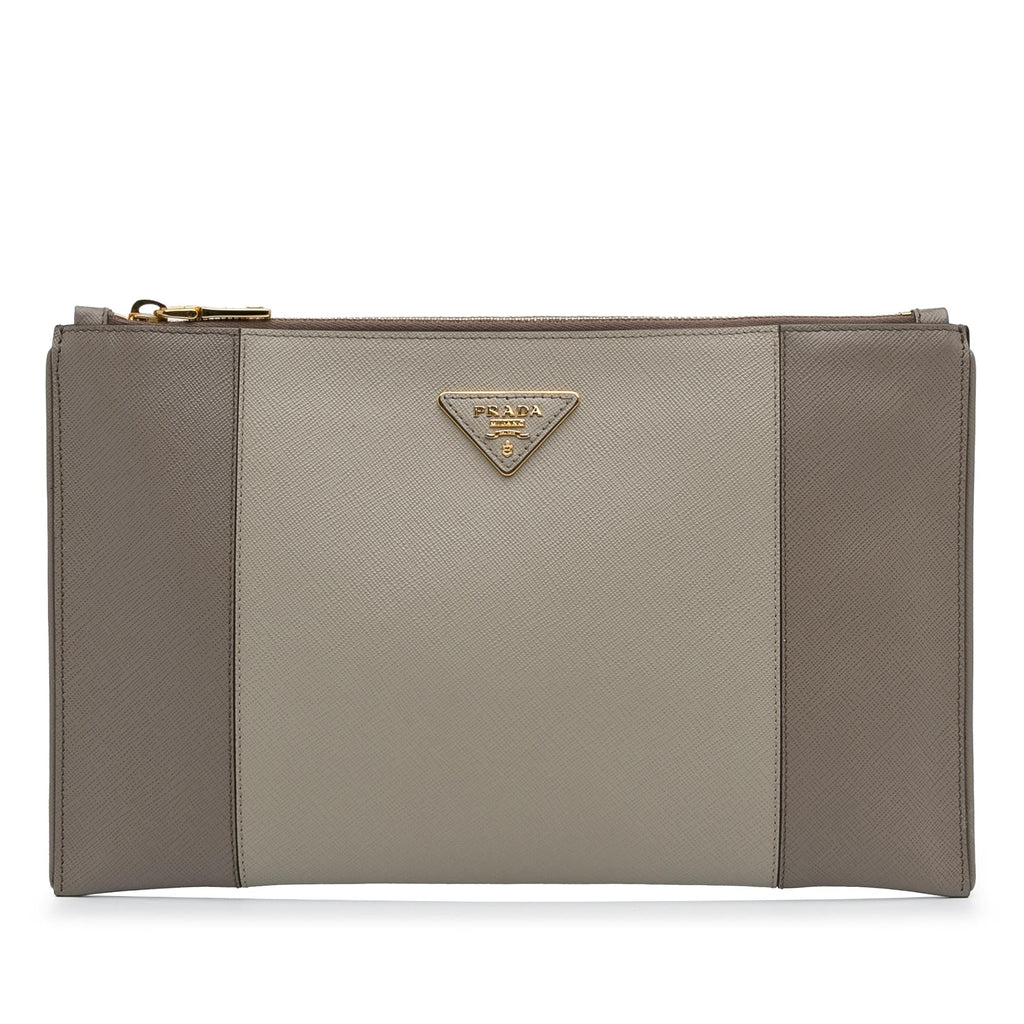 Prada Saffiano Zip Clutch (SHG-w9pW4U)