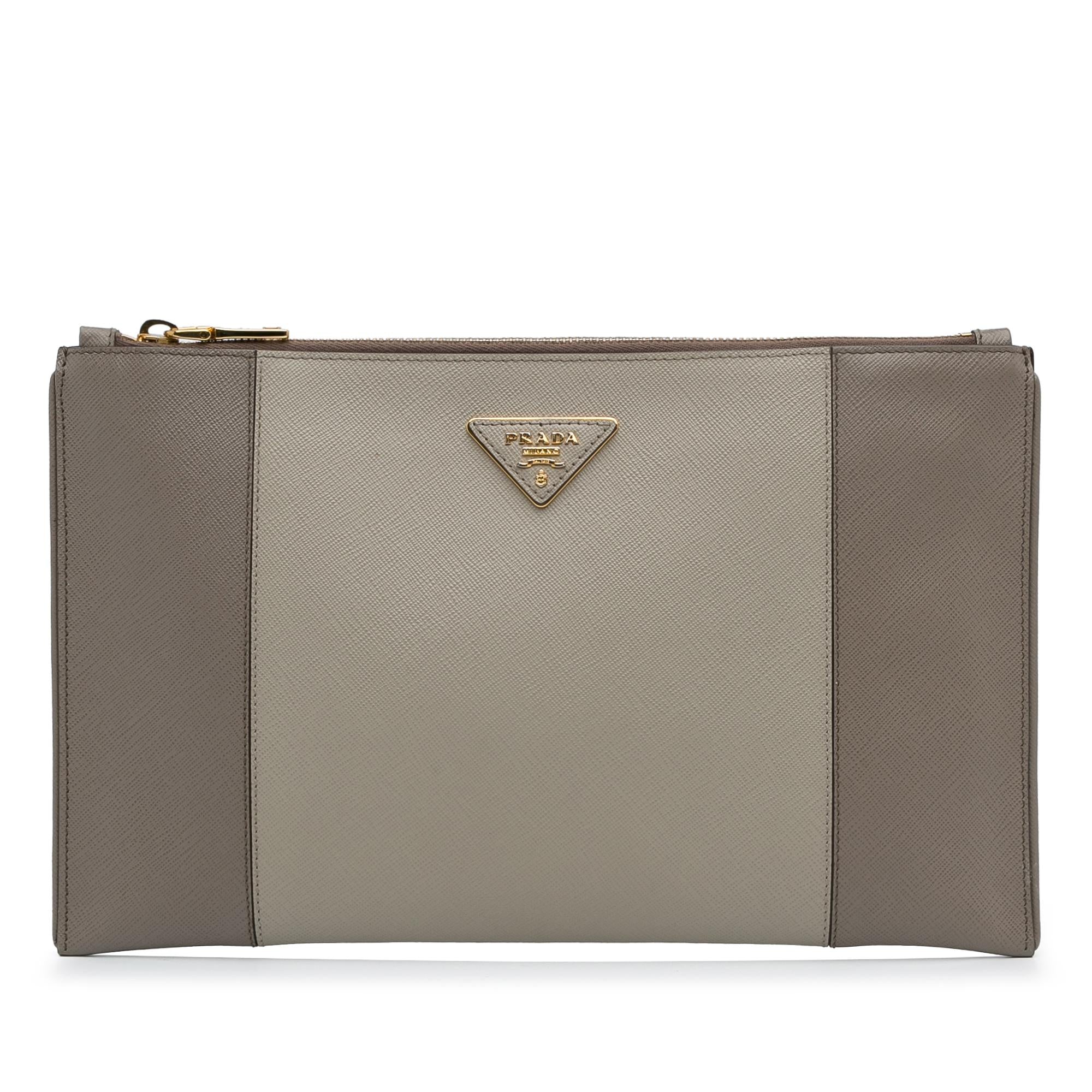 Prada Saffiano Zip Clutch (SHG-w9pW4U)