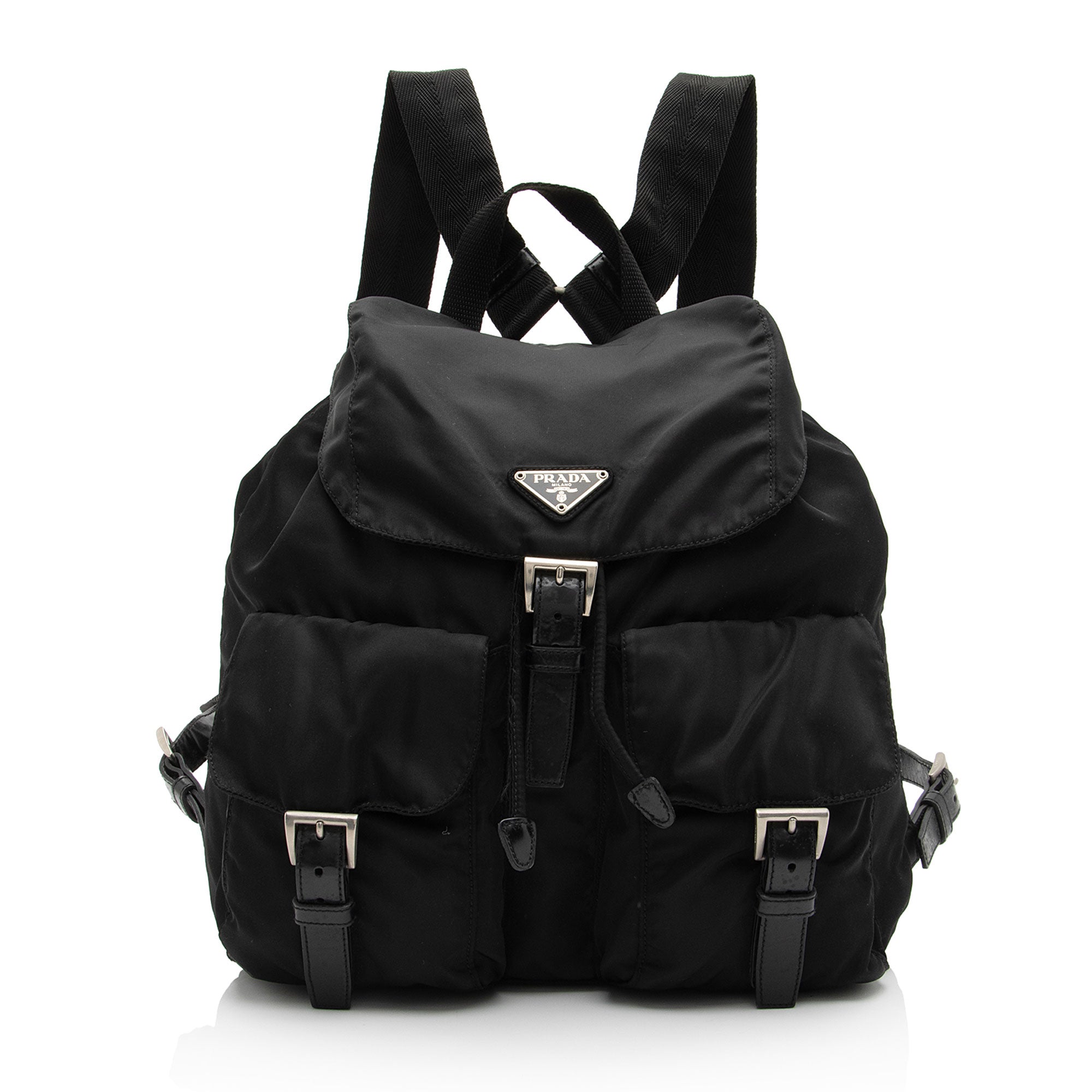 Prada Tessuto Double Pocket Medium Backpack (SHF-IvHeZr)