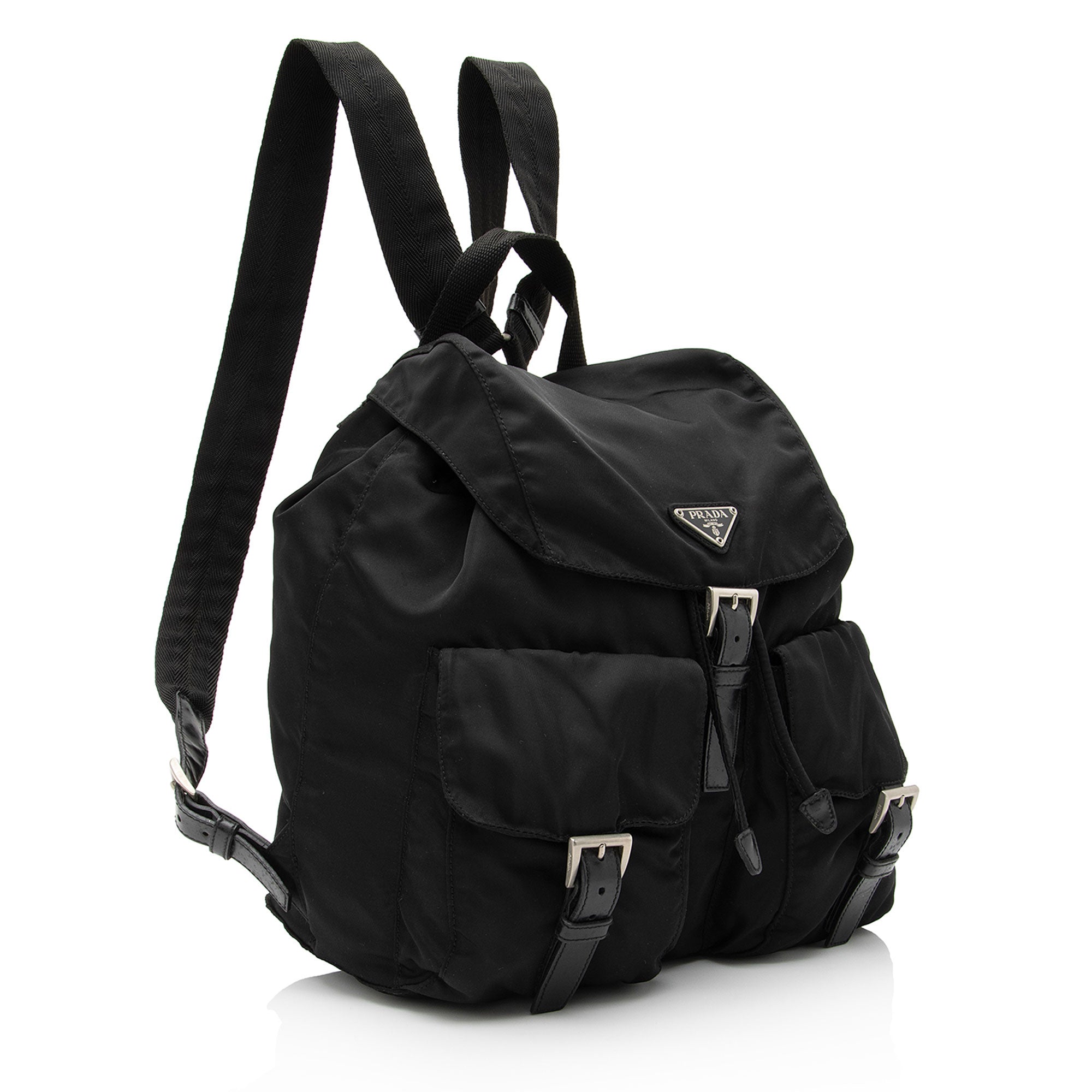 Prada Tessuto Double Pocket Medium Backpack (SHF-IvHeZr)
