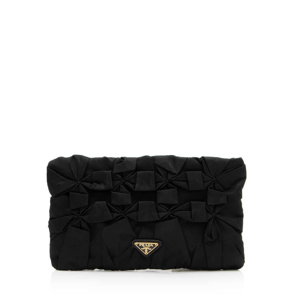 Prada Tessuto Origami Diamond Pleated Clutch