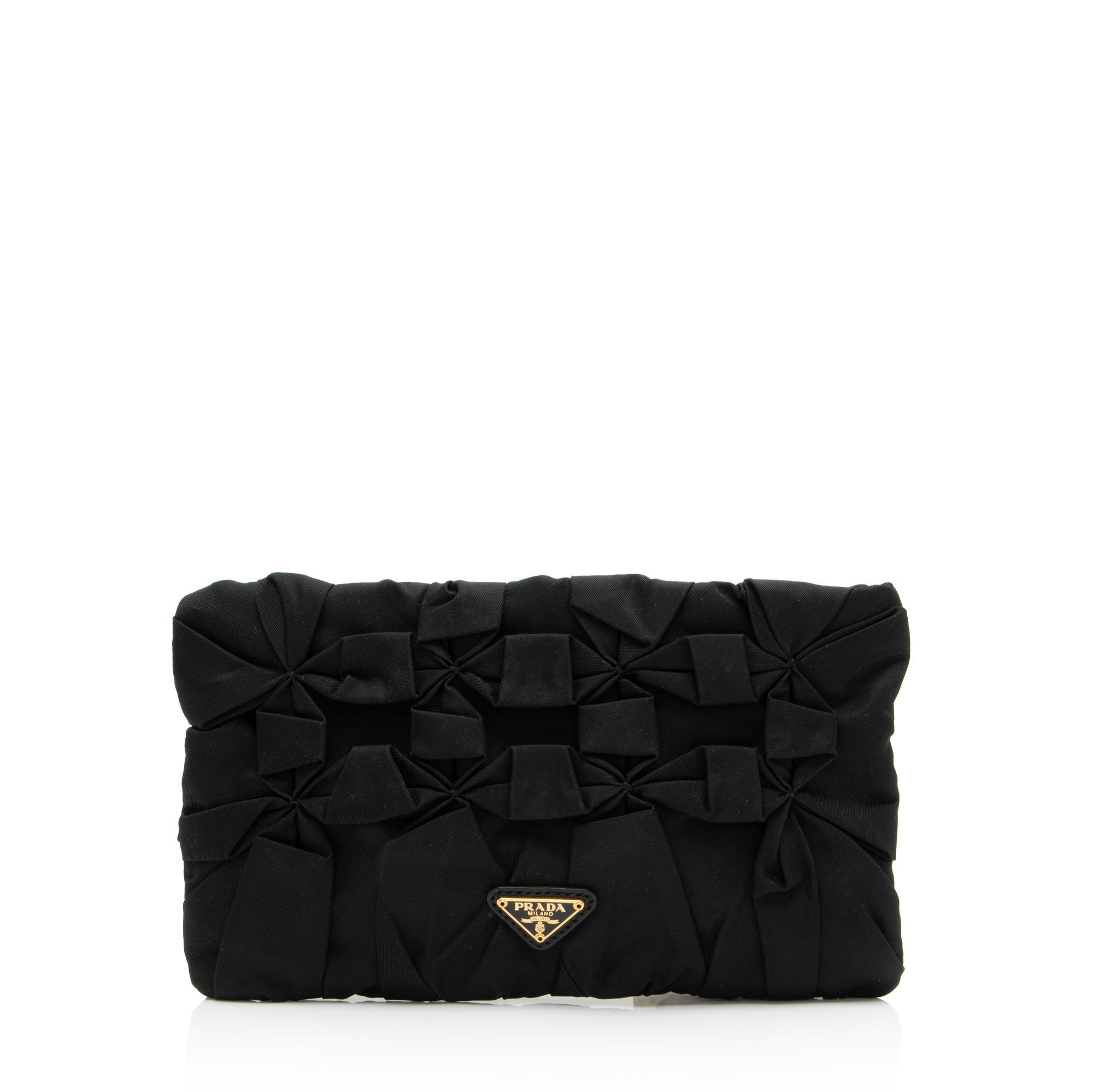Prada Tessuto Origami Diamond Pleated Clutch