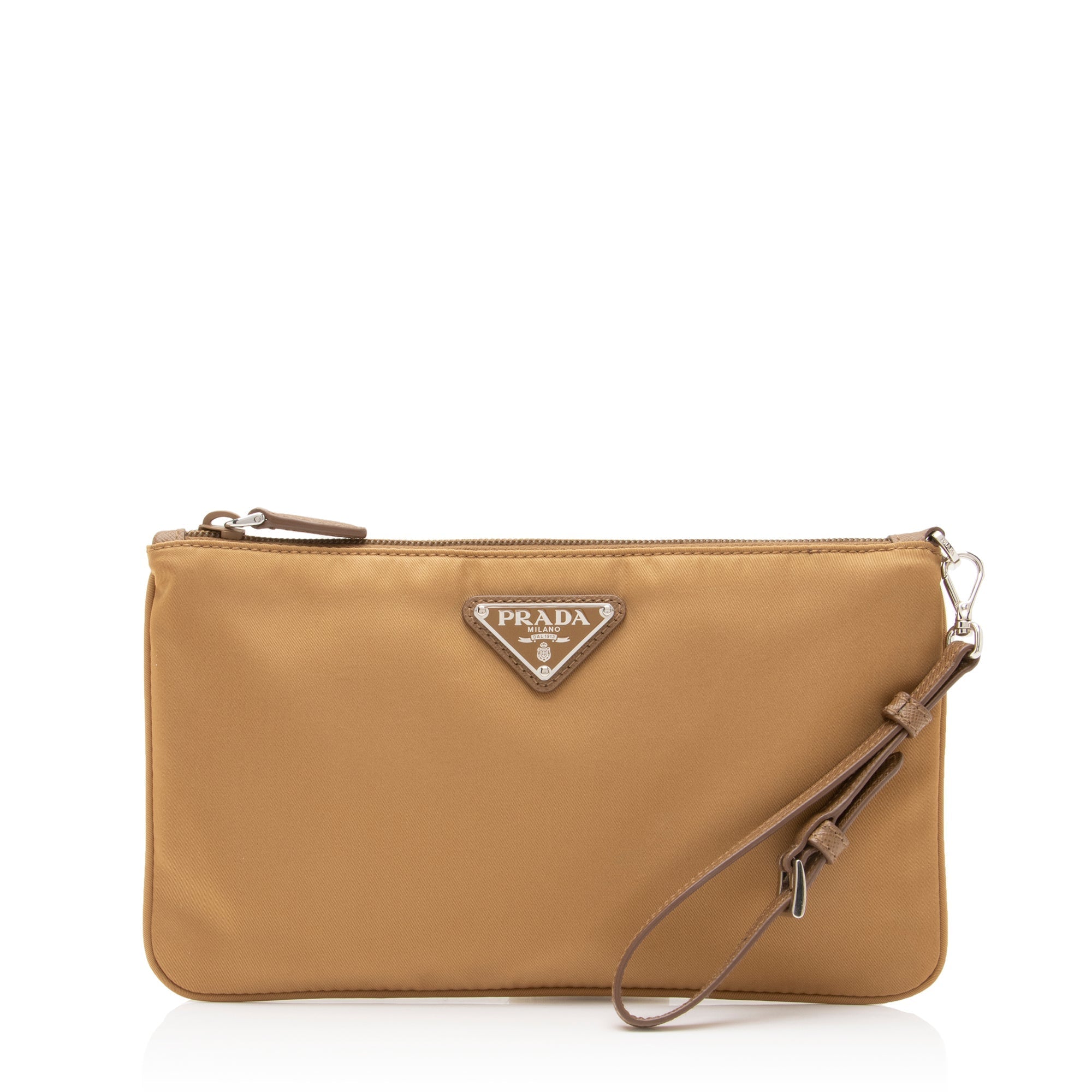 Prada Tessuto Saffiano Piatto Maniglia Wristlet Clutch (SHF-lfeDk8)