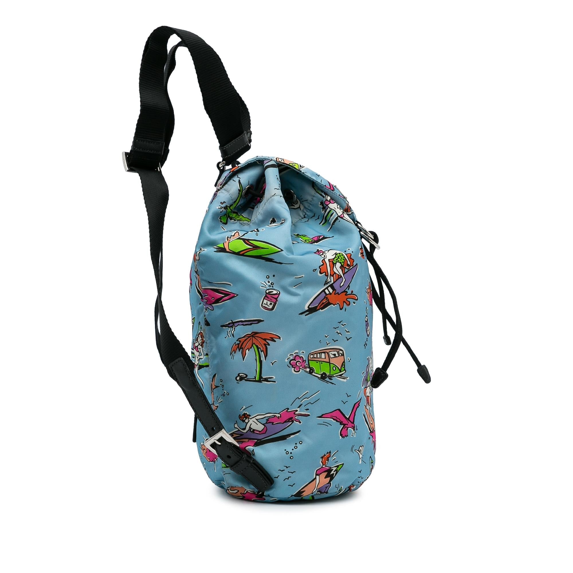 Prada Tessuto Stampato Drawstring Backpack (SHG-3TIk86)