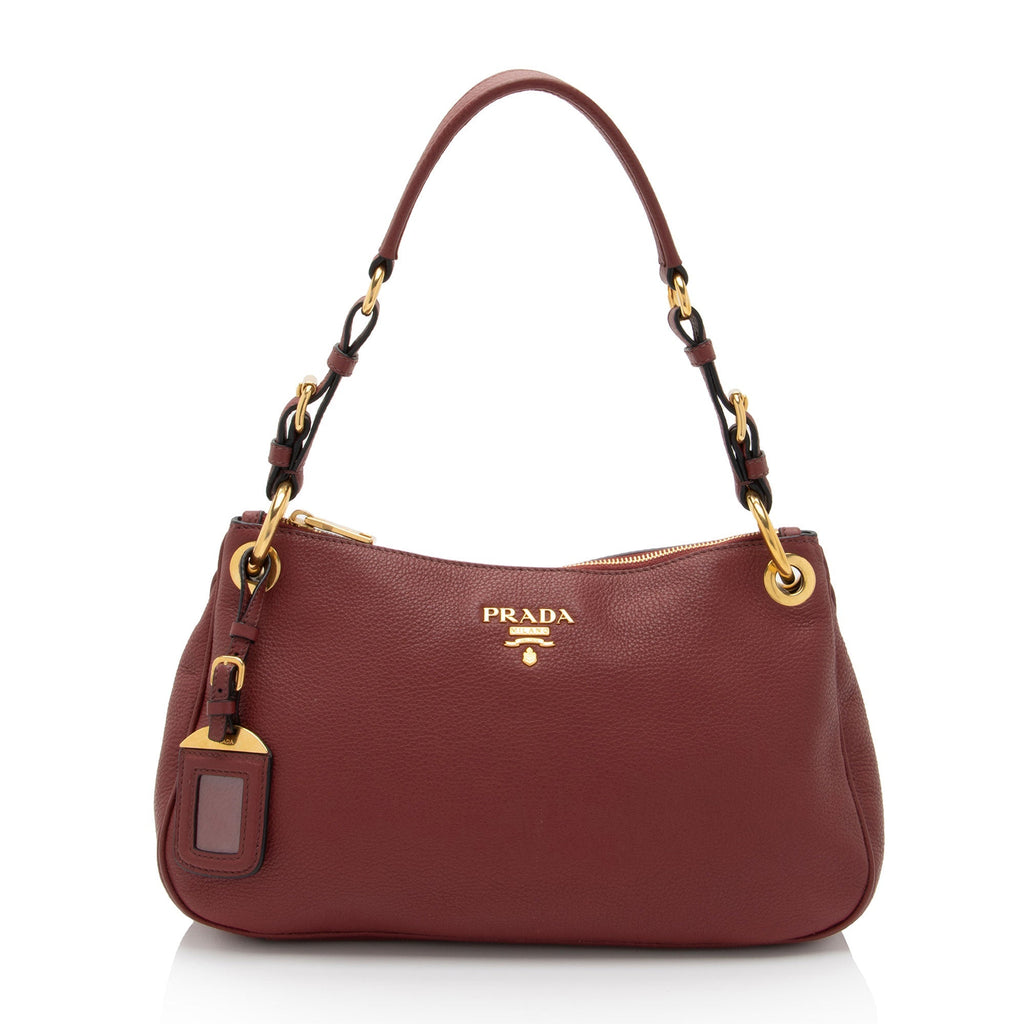 Prada Vitello Daino Belted Zip Shoulder Bag (SHF-ZmoFVU)