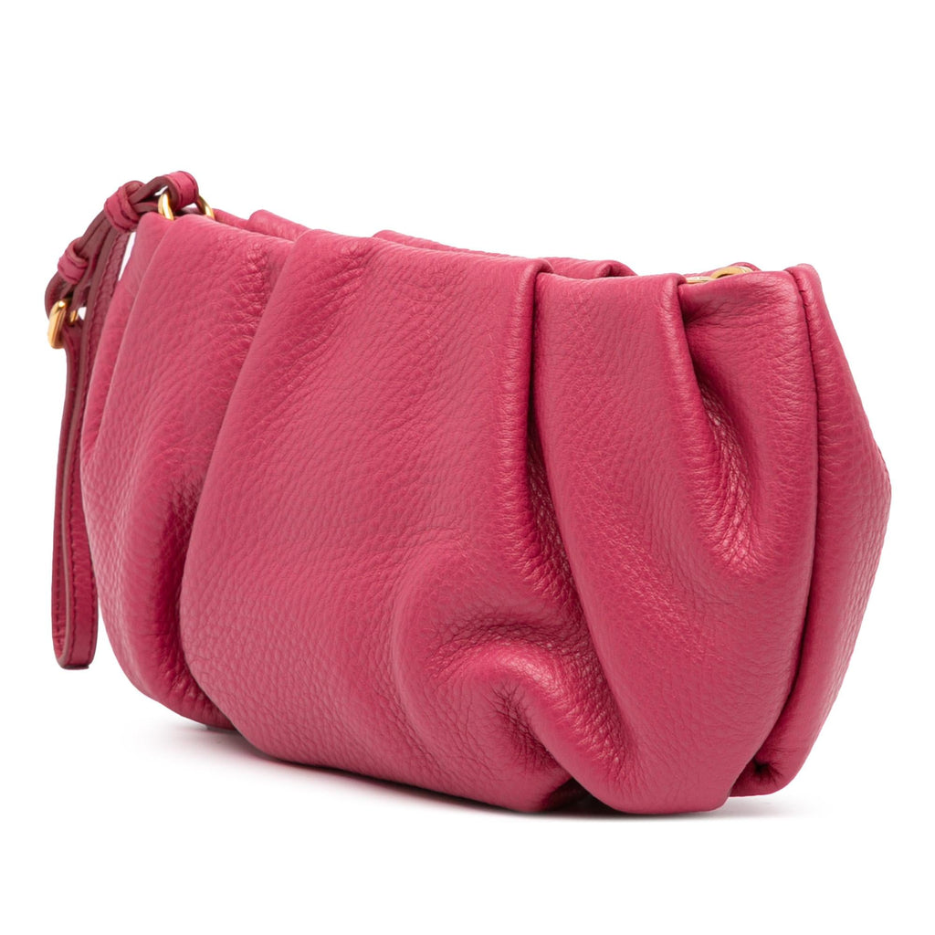 Prada Vitello Daino Wristlet Clutch