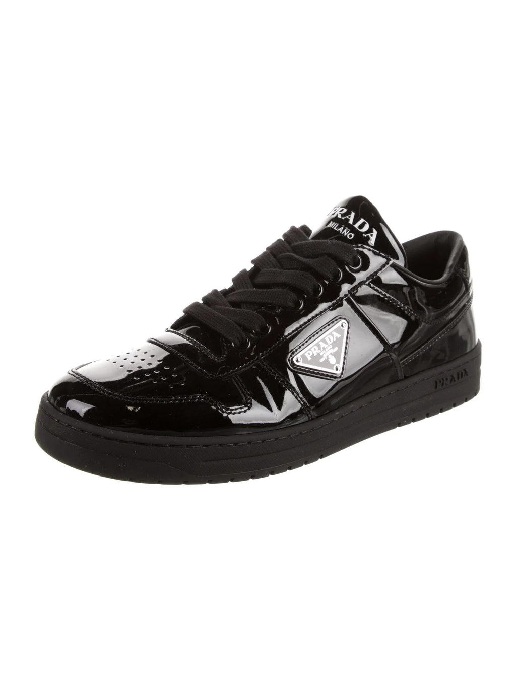PRADA DOWNTOWN PATENT LEATHER SNEAKERS