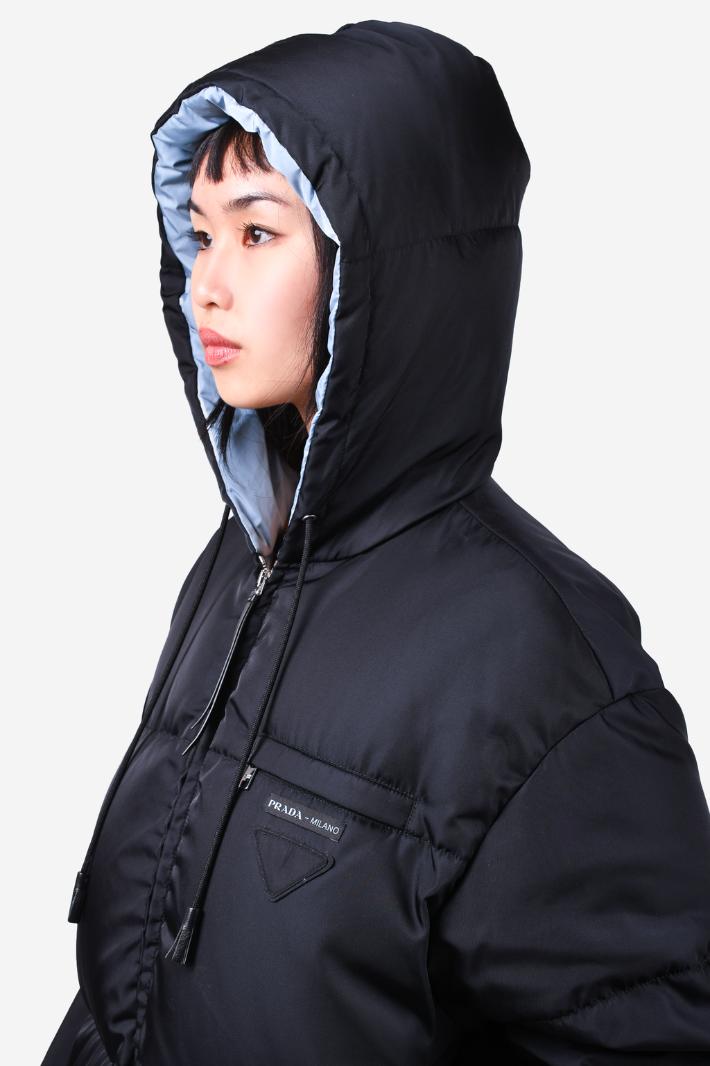 Prada 2022 Black Down Puffer Jacket Size 36