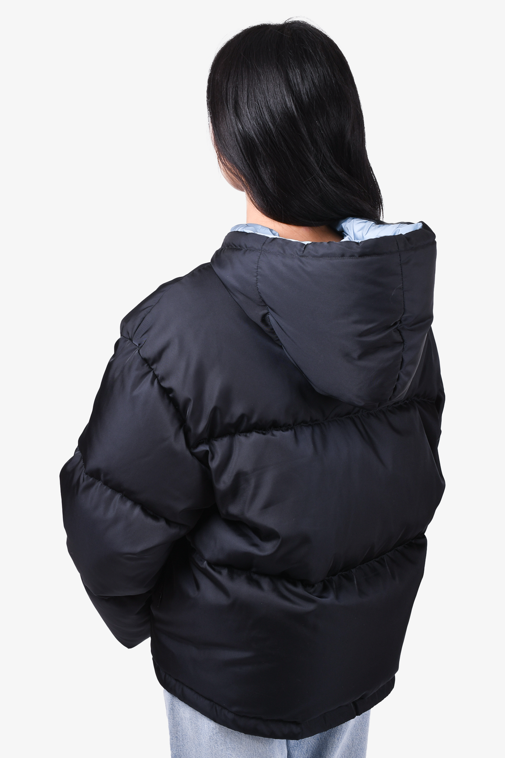 Prada 2022 Black Down Puffer Jacket Size 36