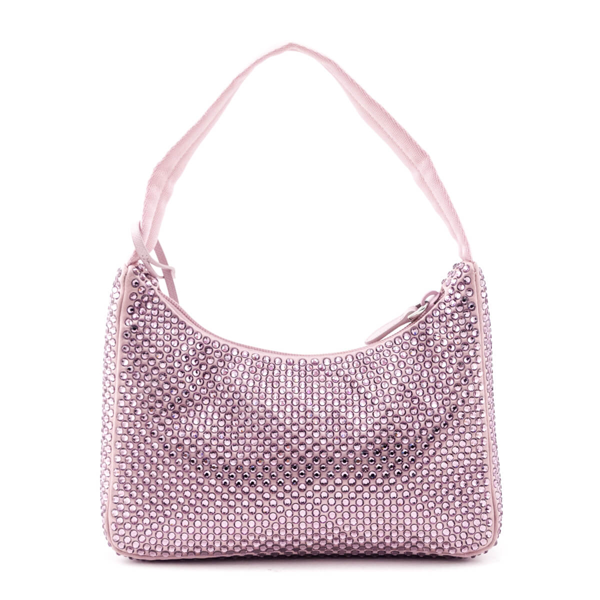 Prada Alabaster Pink Satin Crystal Mini Re-Edition 2000