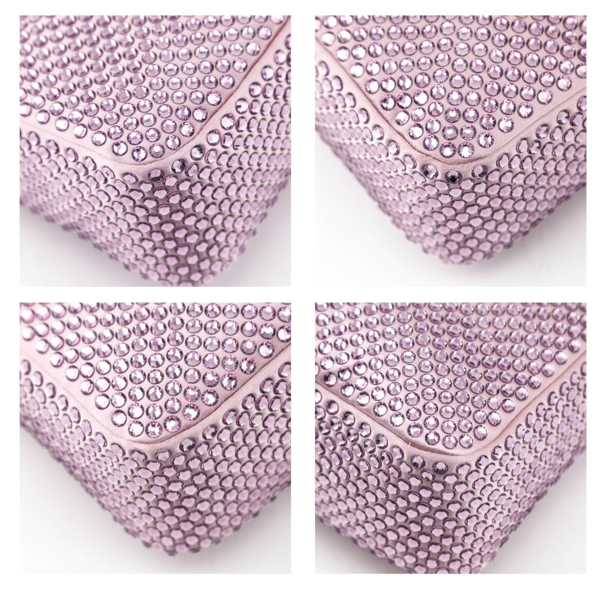 Prada Alabaster Pink Satin Crystal Mini Re-Edition 2000