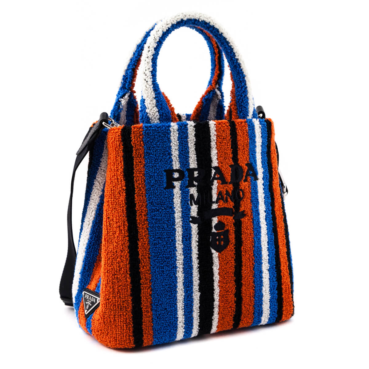Prada Arancio Terrycloth Bayadere Stripe Bag