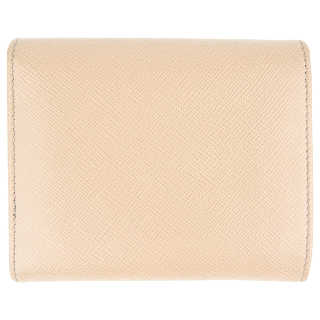 Prada Beige Saffiano Leather Trifold Wallet