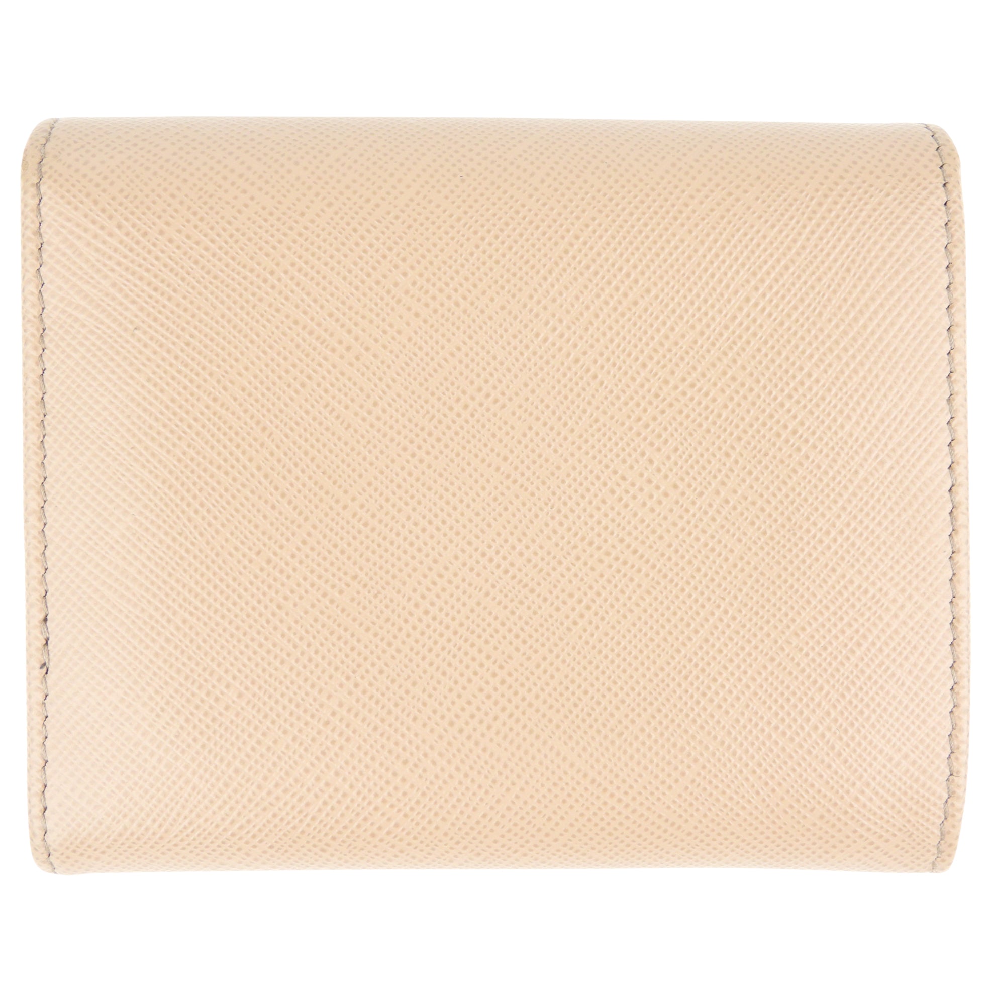 Prada Beige Saffiano Leather Trifold Wallet