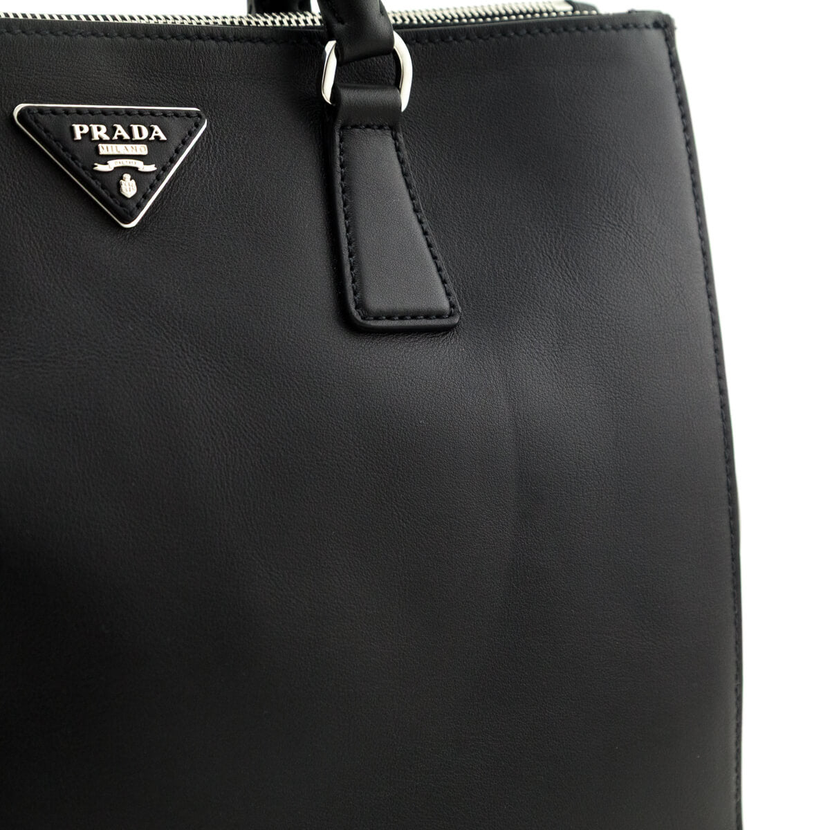 Prada Black City Calf Medium Galleria Double Zip Tote