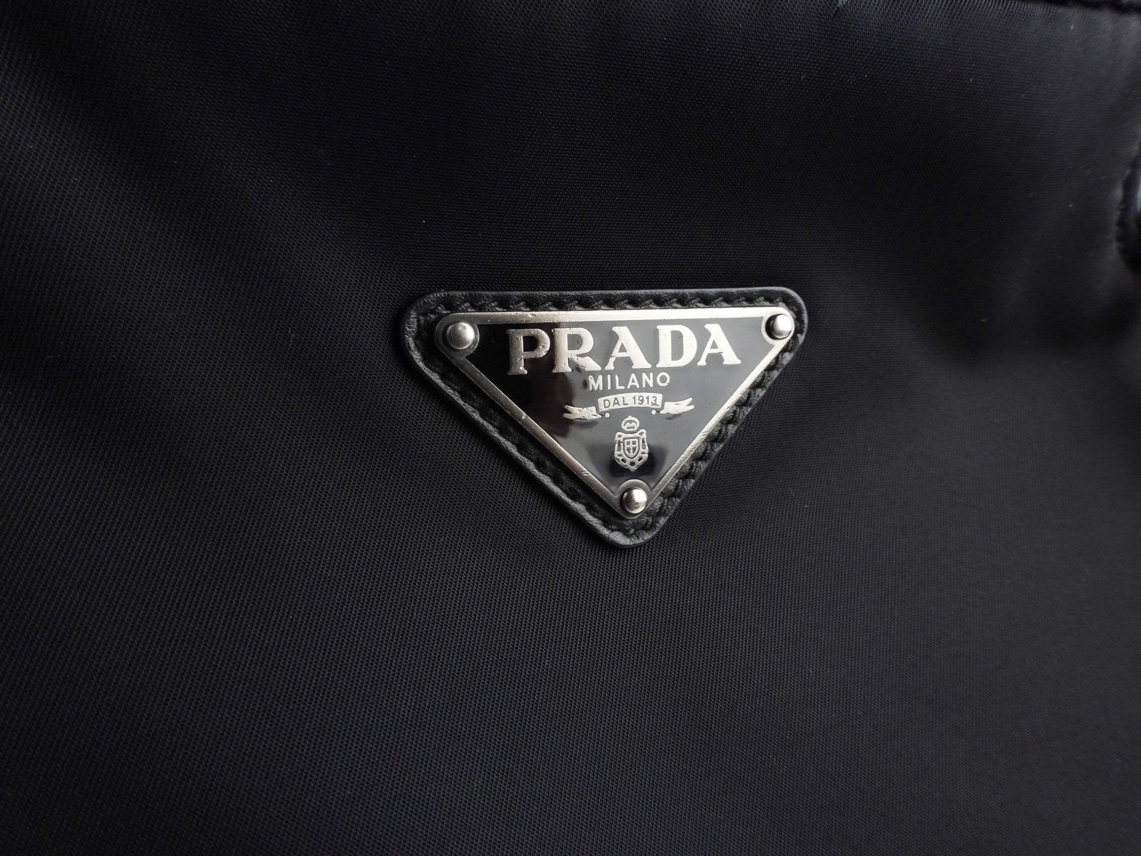Prada Black Nylon Tessuto Two Way Chain Shopping Tote Bag