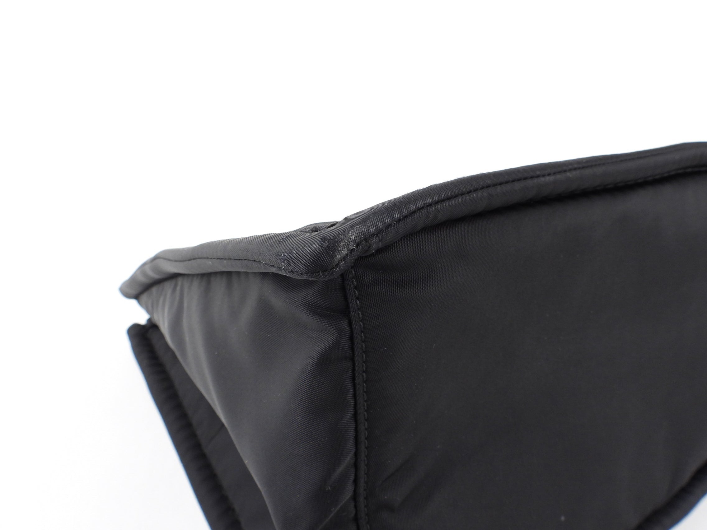 Prada Black Nylon Tessuto Two Way Chain Shopping Tote Bag