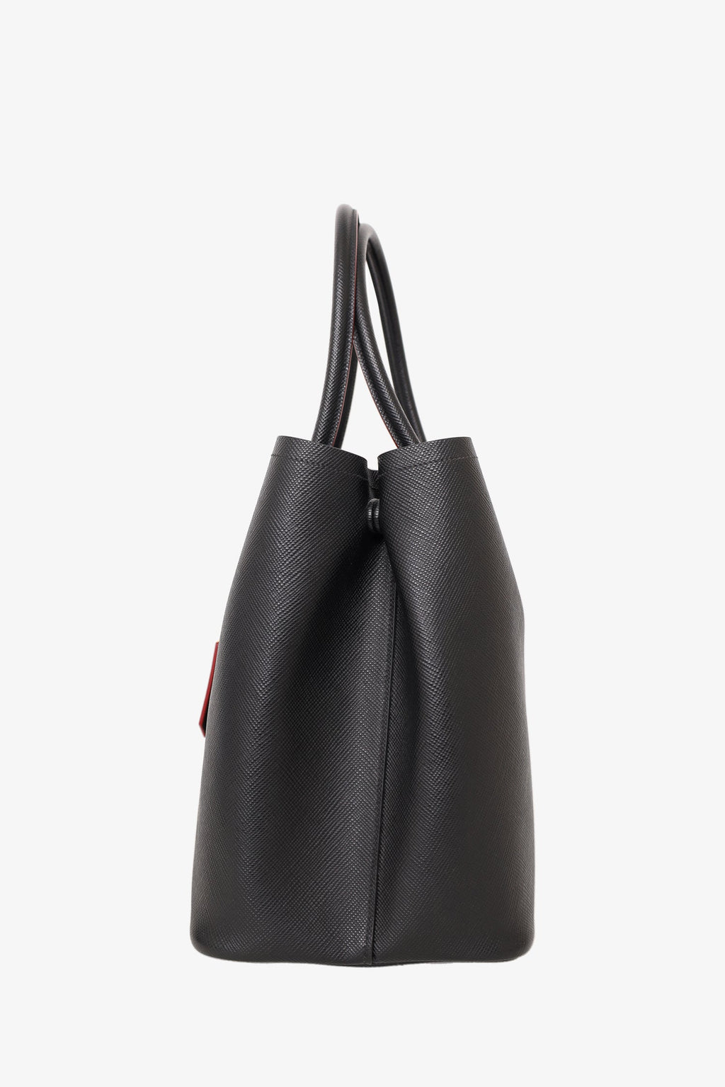 Prada Black  Saffiano Medium Cuir Double Bag with Strap