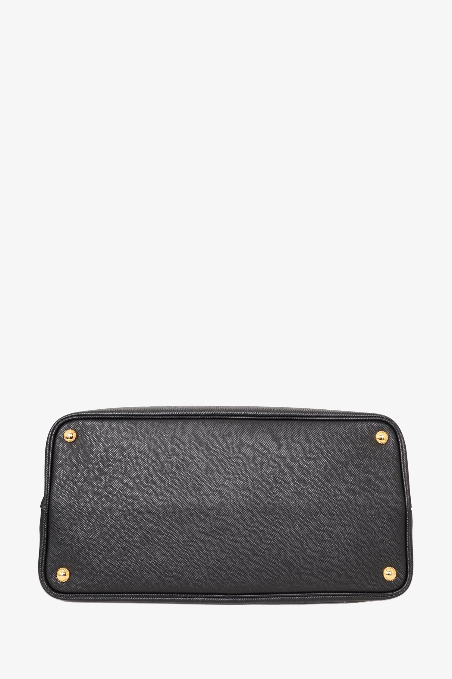 Prada Black  Saffiano Medium Cuir Double Bag with Strap