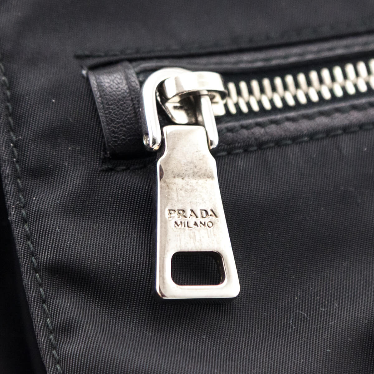 Prada Black Tessuto Nylon Double Buckle Small Messenger Bag