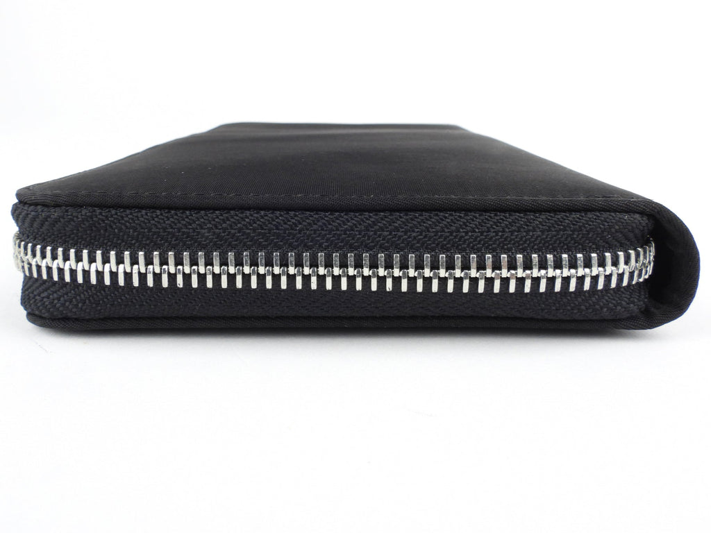 Prada Black Tessuto Nylon and Saffiano Leather Large Travel Organizer Zip Wallet