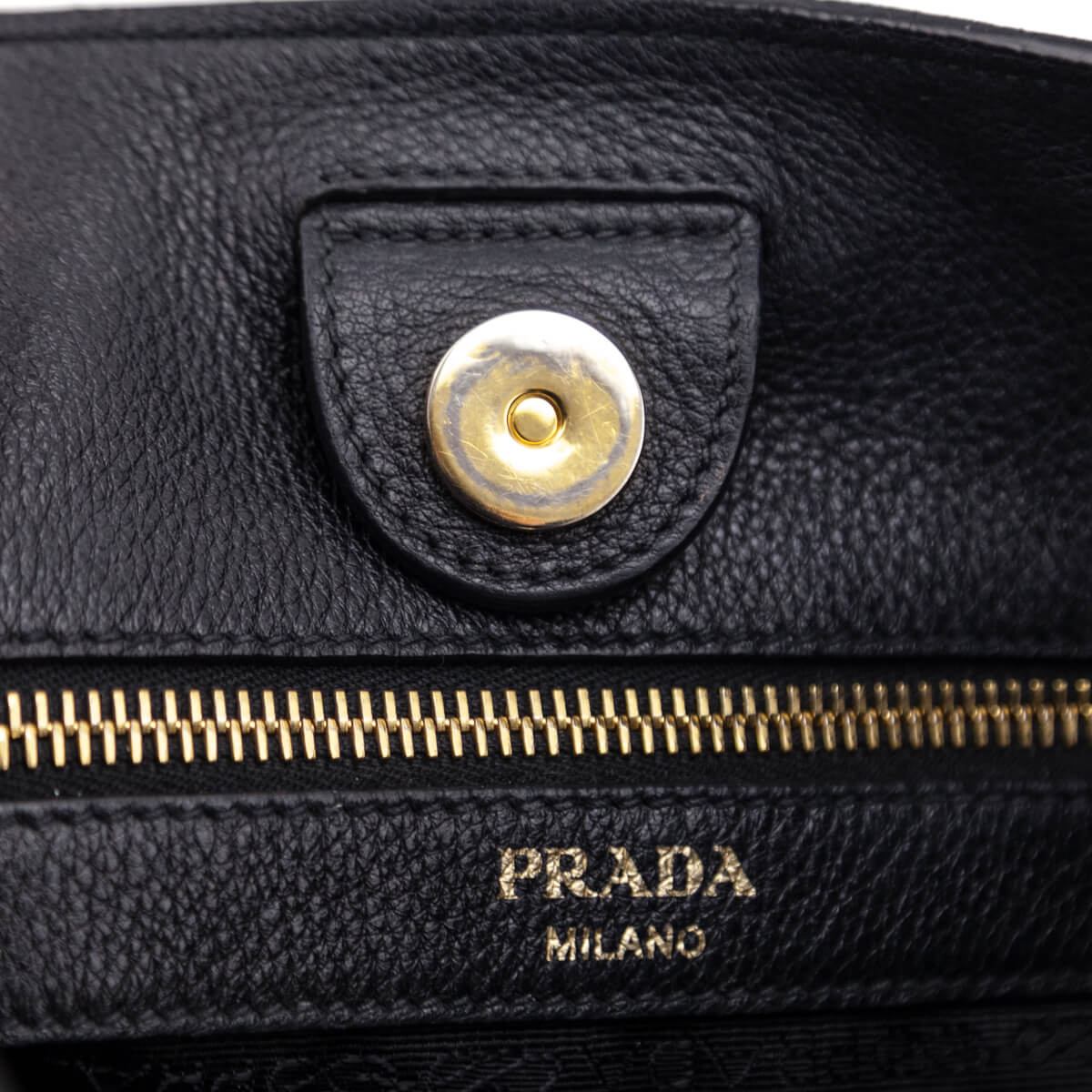 Prada Black Vitello Daino Hobo