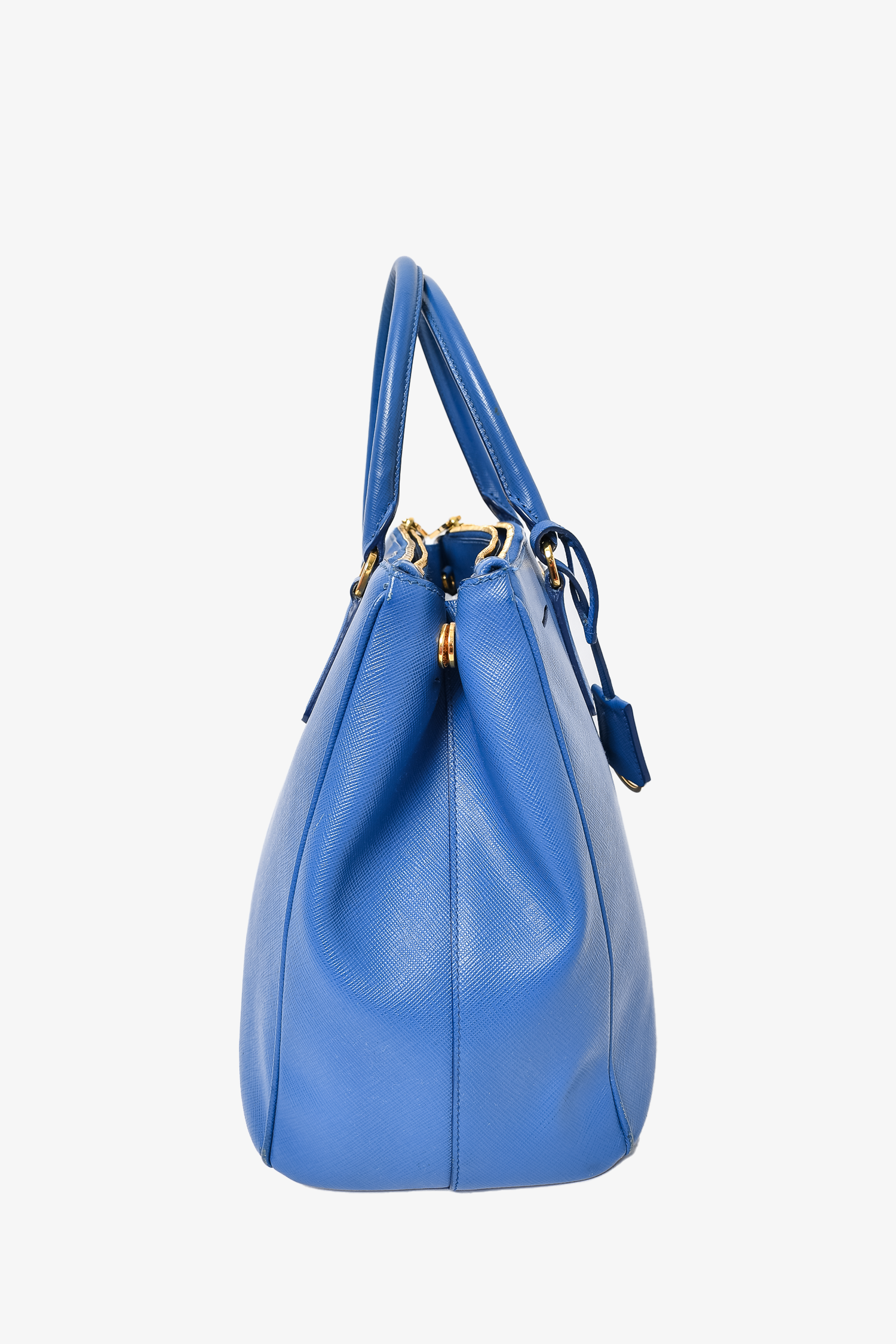 Prada Blue Saffiano Leather Large Galleria Tote Bag with Strap