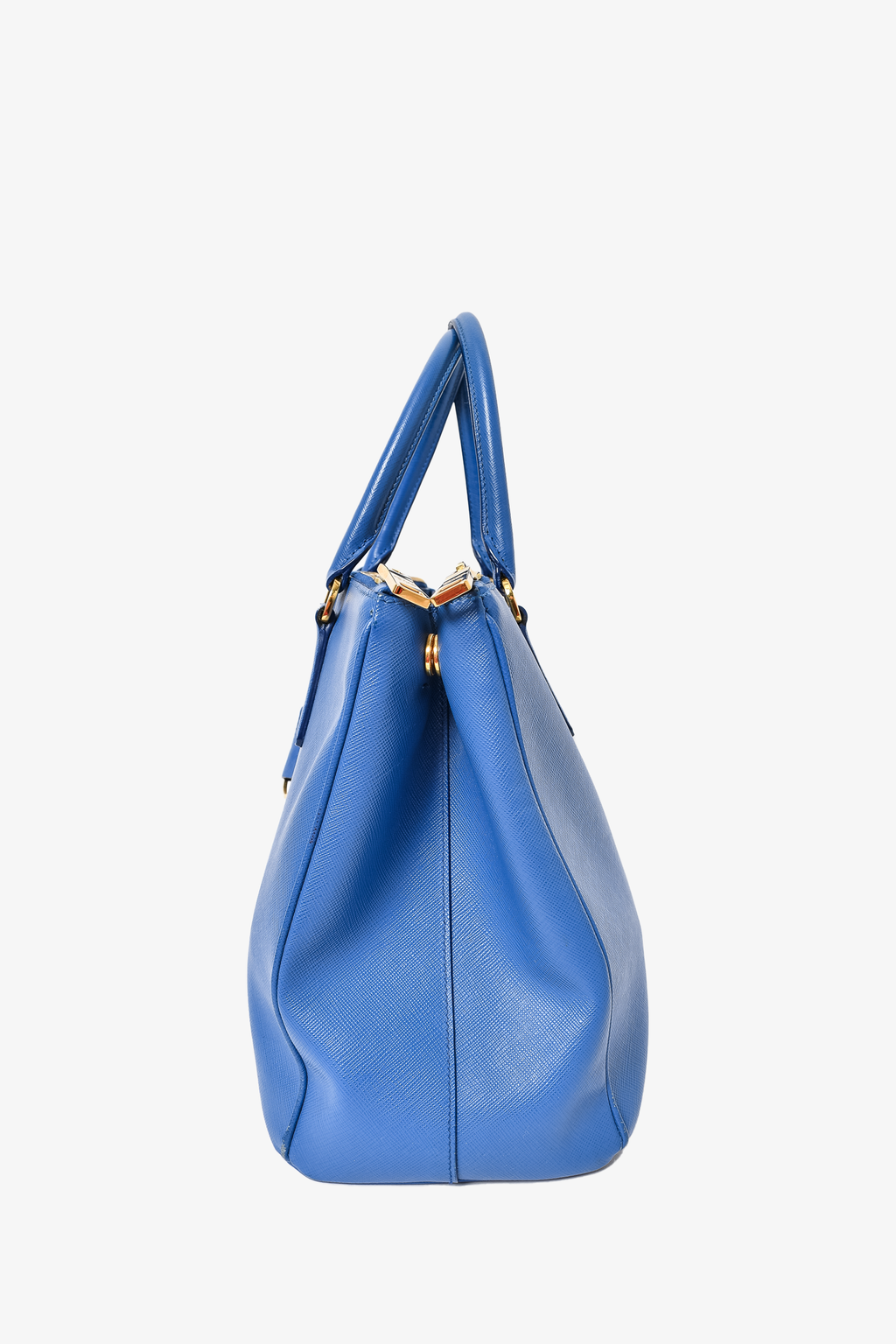 Prada Blue Saffiano Leather Large Galleria Tote Bag with Strap