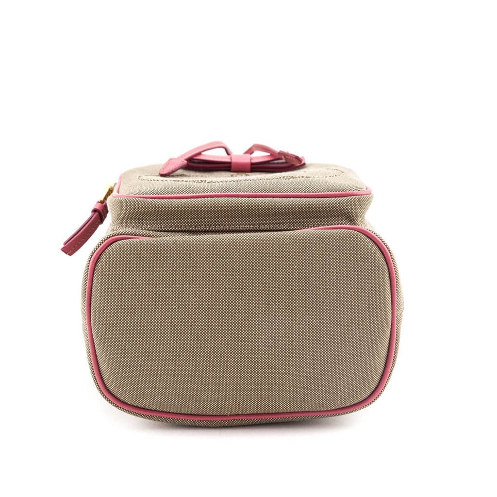 Prada Brown Jacquard Logo Mini Bucket Crossbody Bag