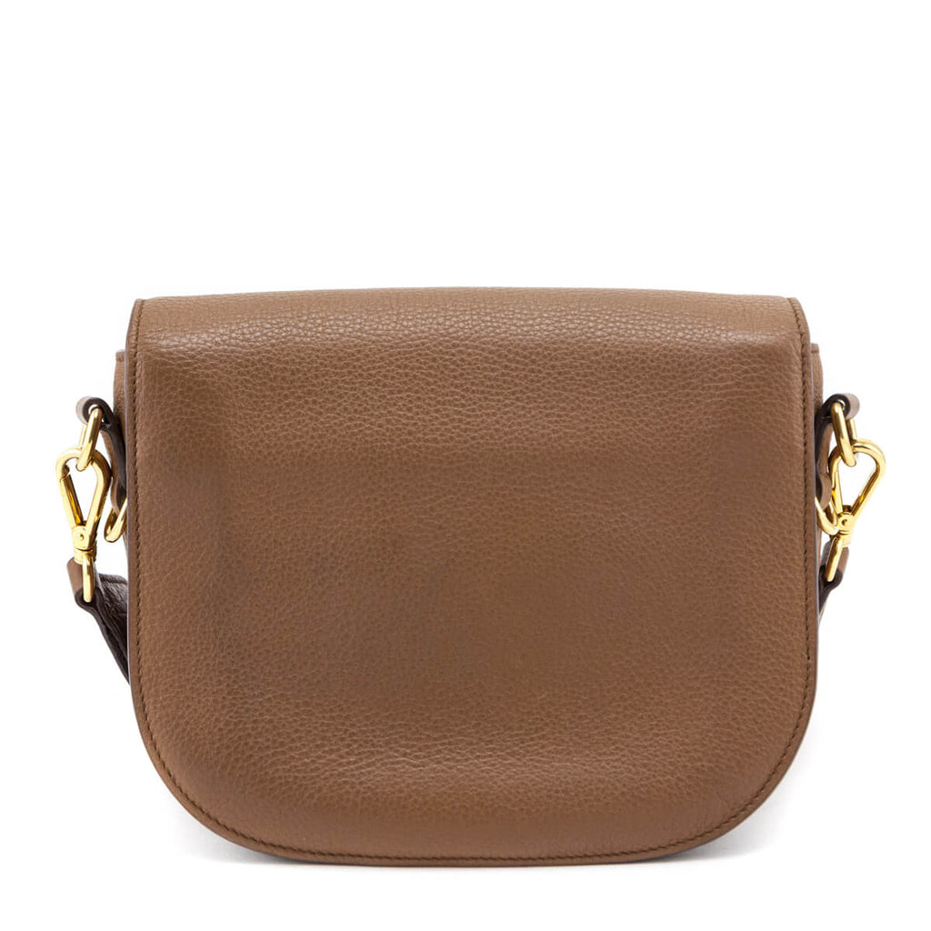 Prada Caramel Vitello Daino Saddle Bag Crossbody