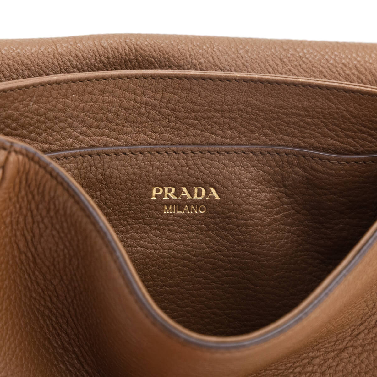 Prada Caramel Vitello Daino Saddle Bag Crossbody
