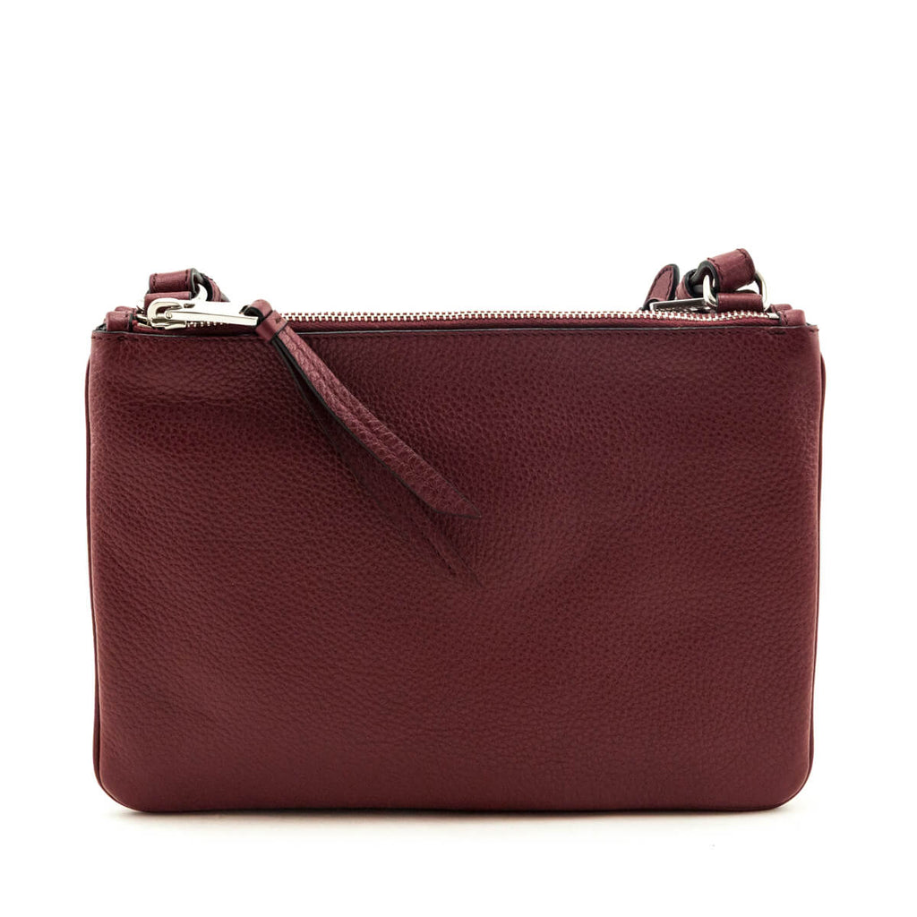 Prada Cerise Vitello Phenix Double Zip Crossbody Bag