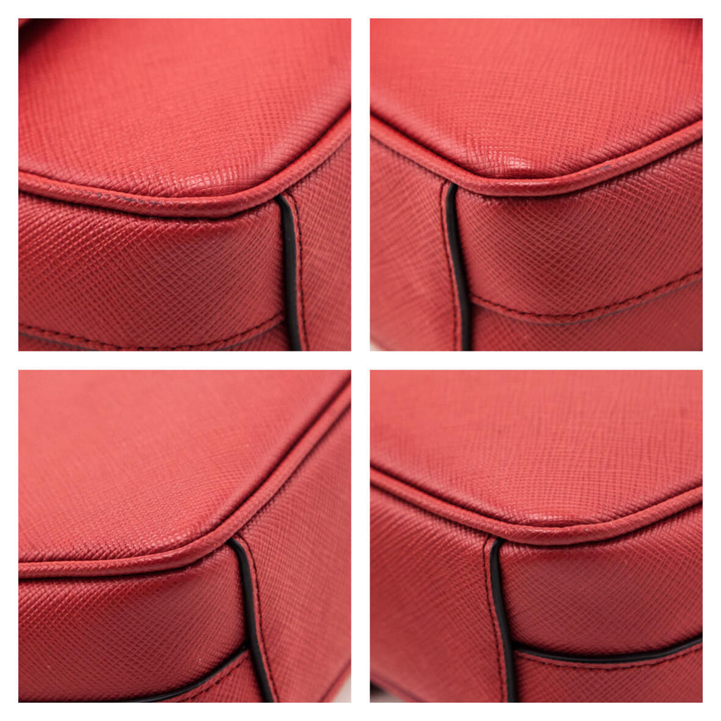 Prada Fuoco Saffiano Flap Shoulder Bag