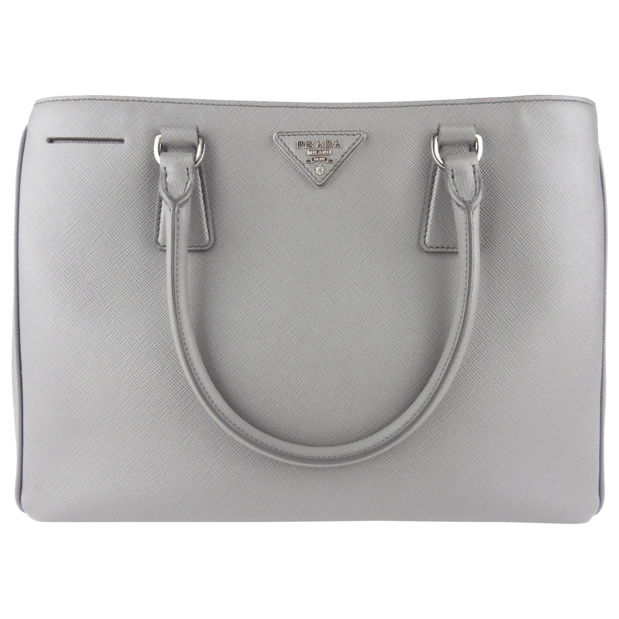 Prada Grey Saffiano Lux Two Way Garden Tote