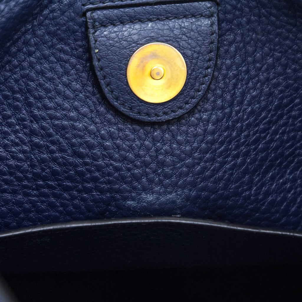 Prada Navy Vitello Daino Soft Hobo Messenger Bag