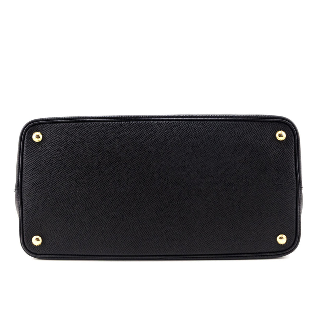 Prada Nero Fuoco Saffiano Cuir Medium Double Bag