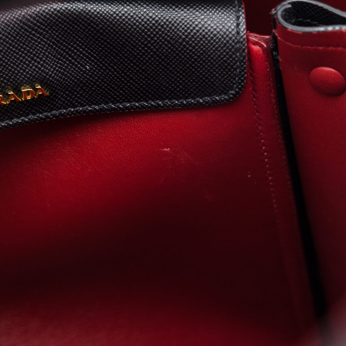 Prada Nero Fuoco Saffiano Cuir Medium Double Bag