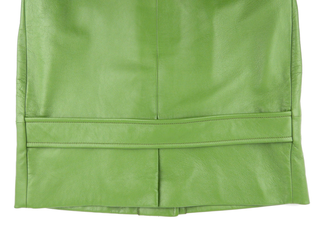 Prada Resort 2019 Green Lambskin Leather Jacket - 40 IT
