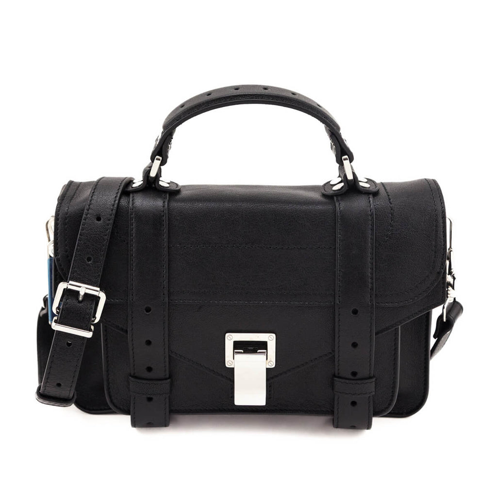 Proenza Schouler Black Lambskin Tiny PS1 Satchel