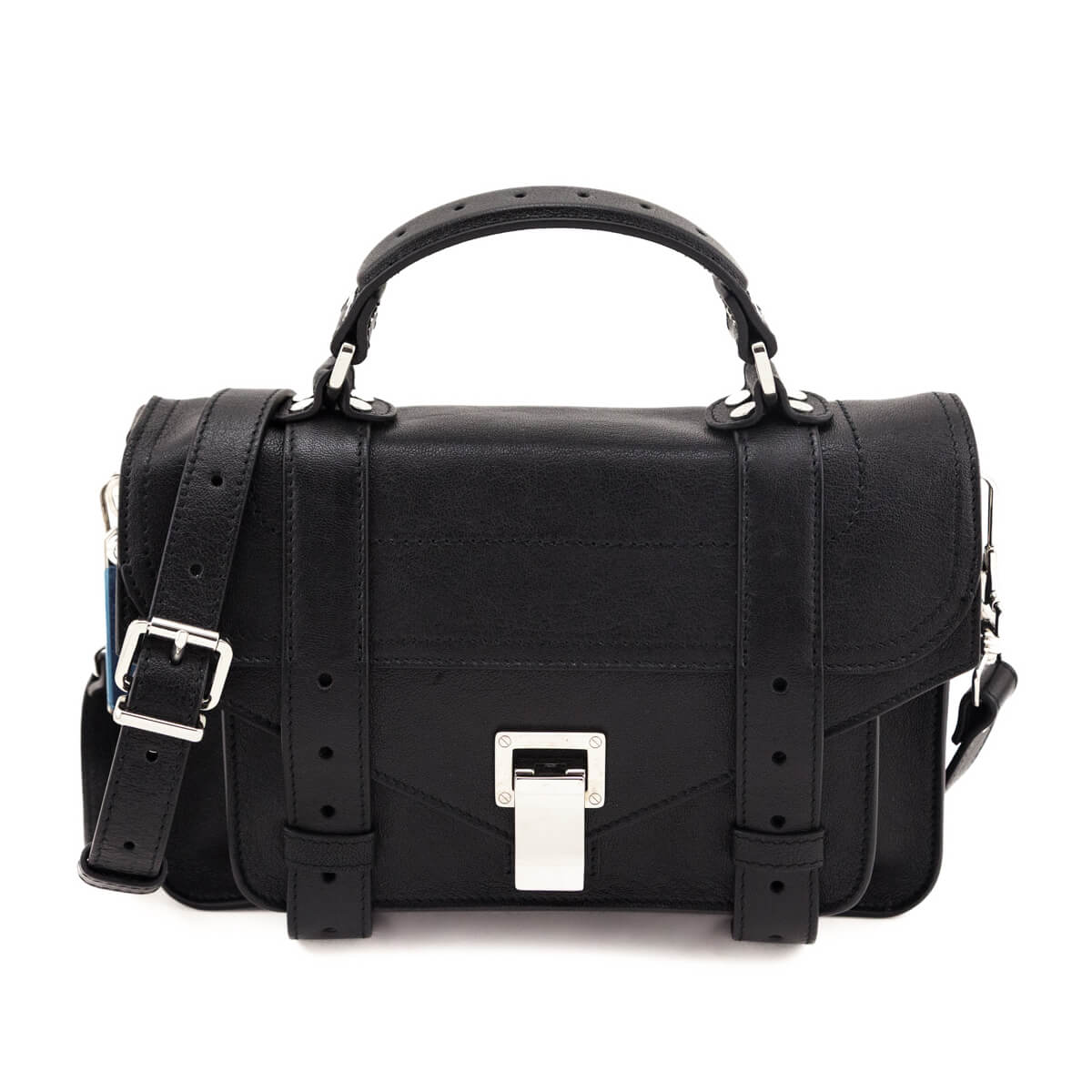 Proenza Schouler Black Lambskin Tiny PS1 Satchel