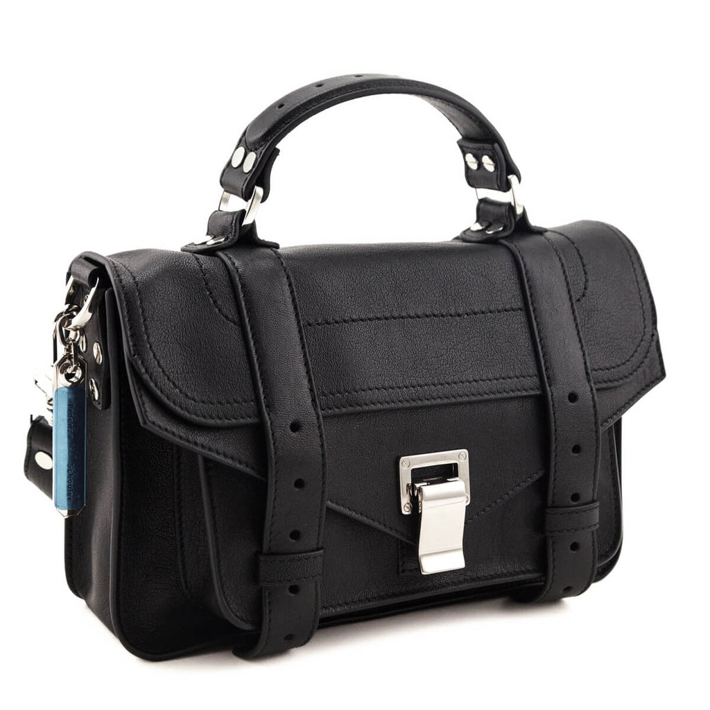 Proenza Schouler Black Lambskin Tiny PS1 Satchel