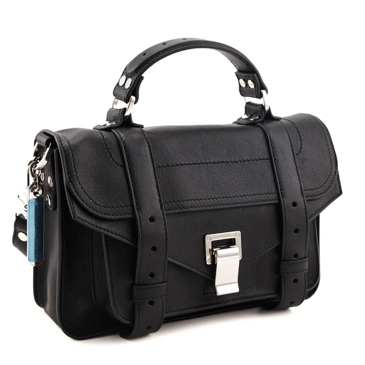 Proenza Schouler Black Lambskin Tiny PS1 Satchel