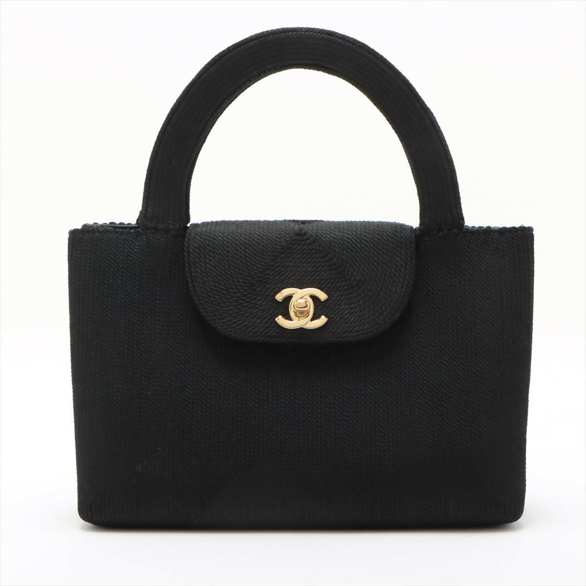 Chanel Vintage Black Caviar Rope-embellished Tote Bag