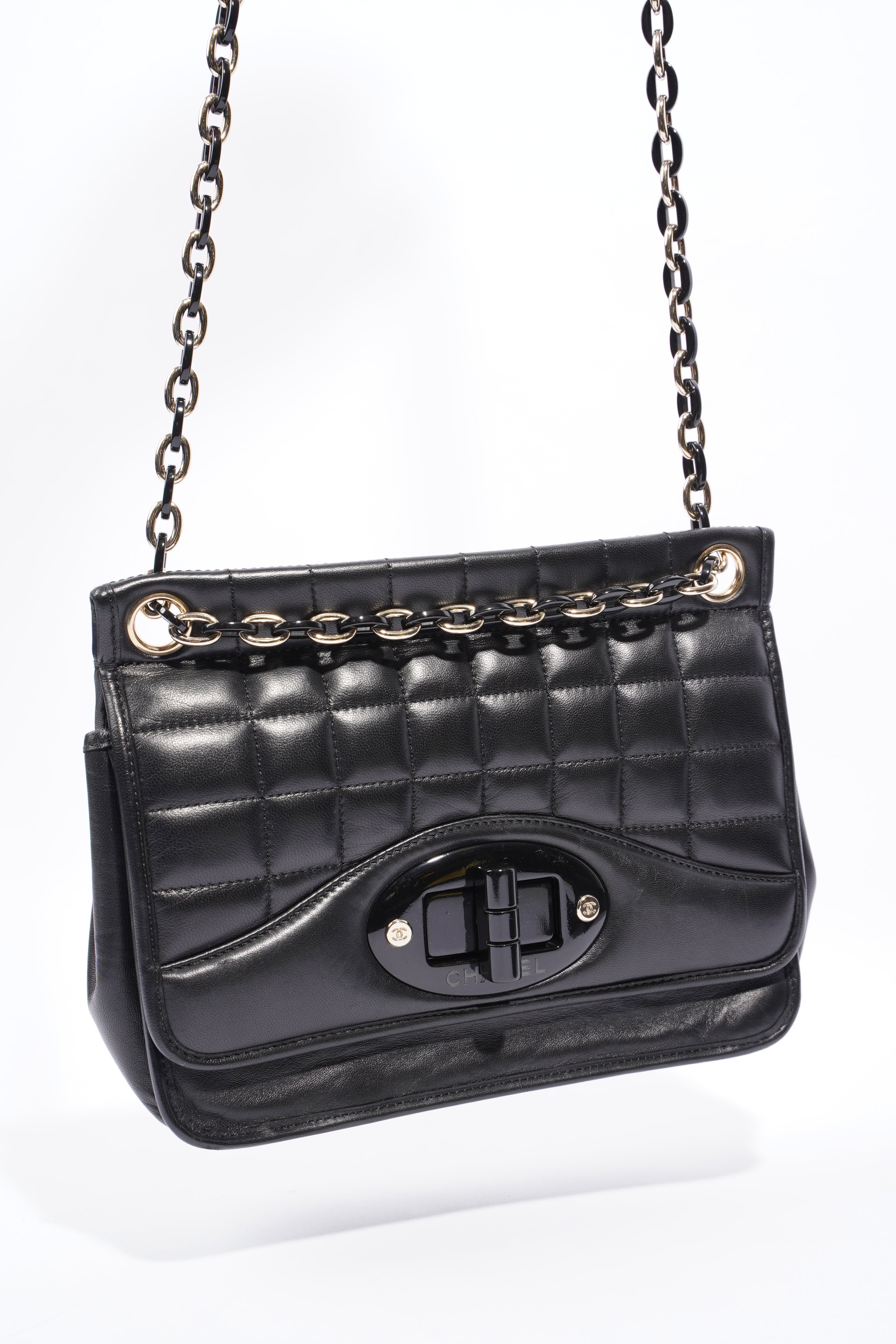 Chanel Chain Flap Black Leather