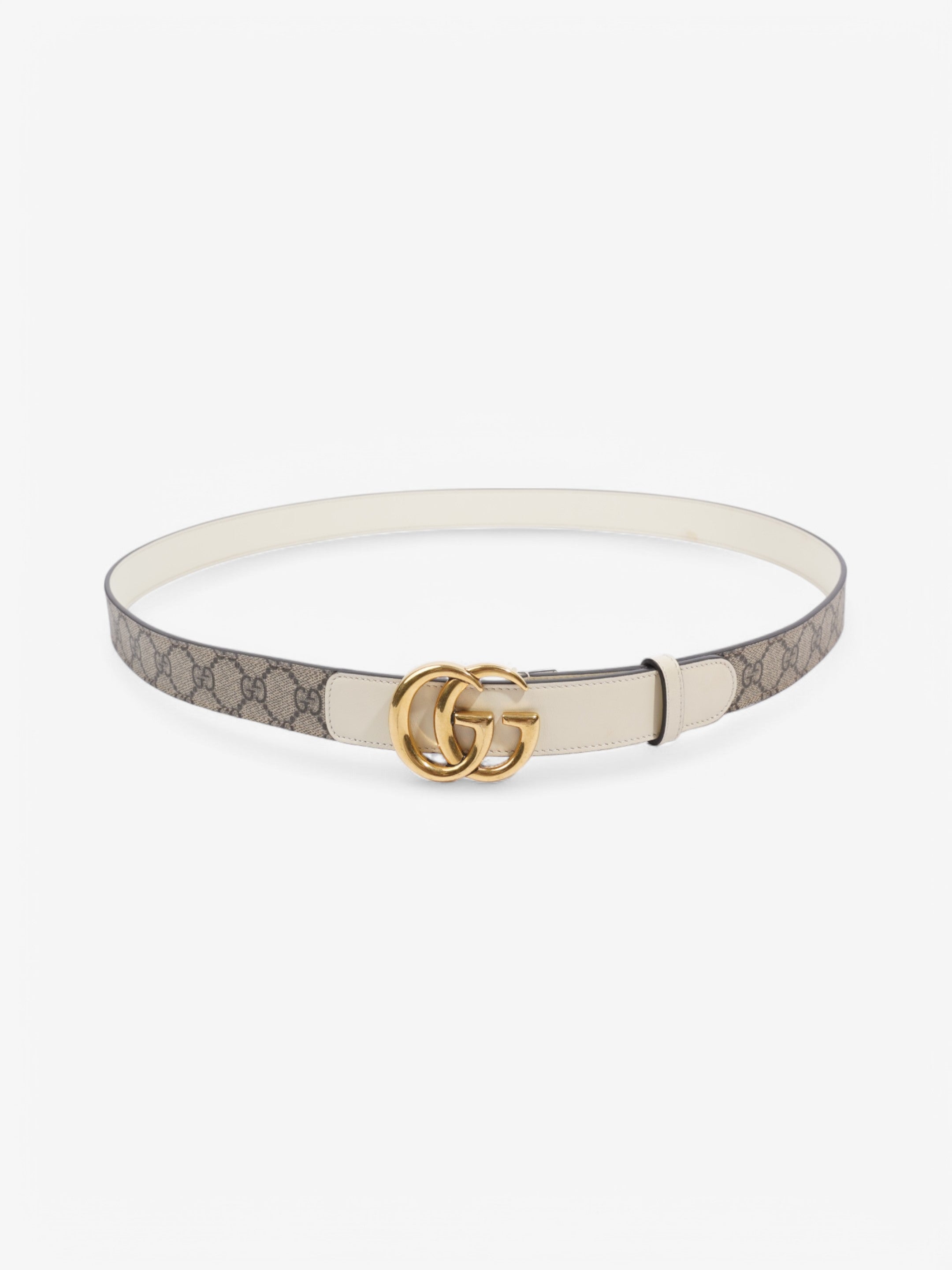 Gucci GG Blet Beige  / White Coated Canvas