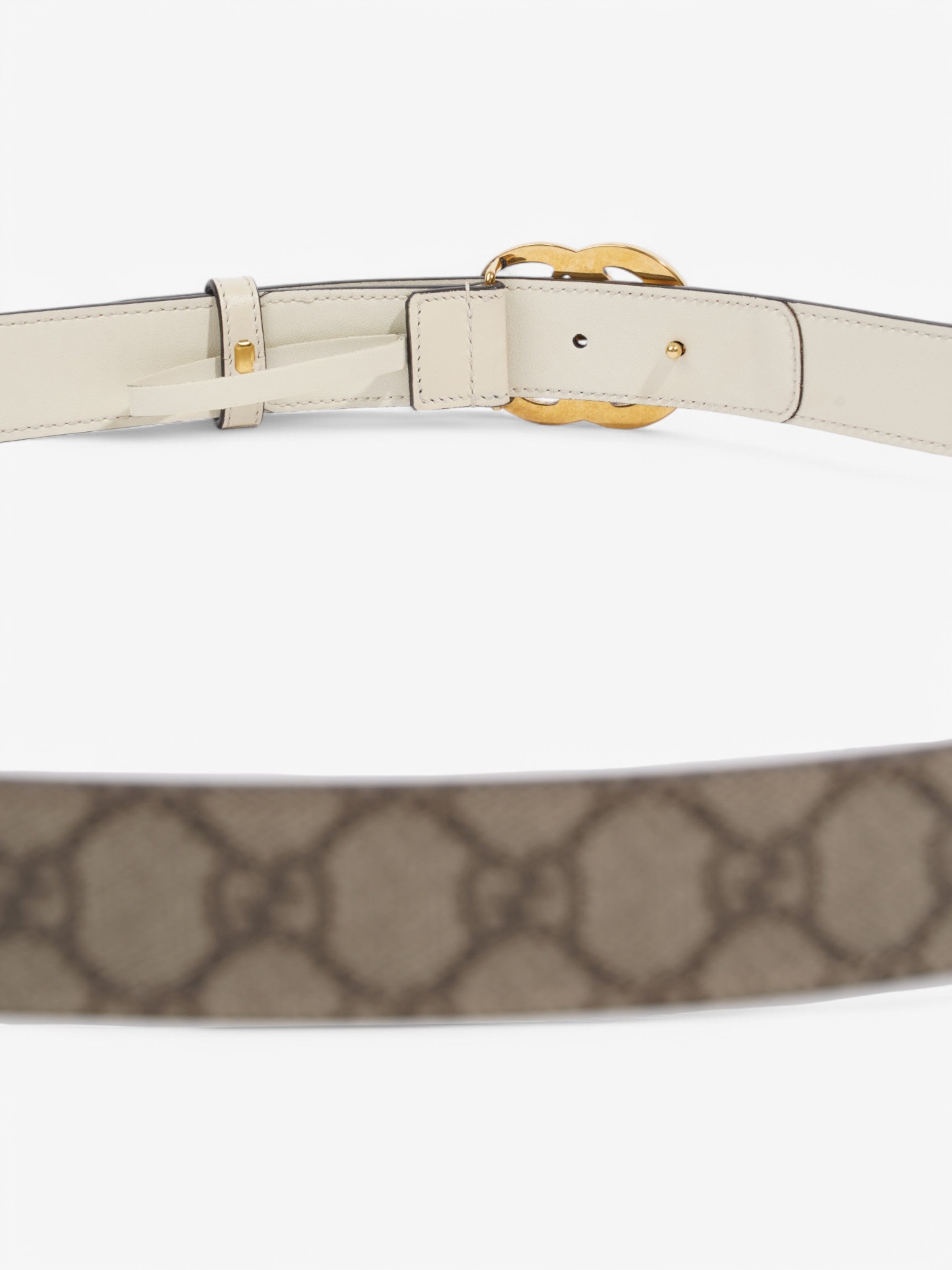 Gucci GG Blet Beige  / White Coated Canvas
