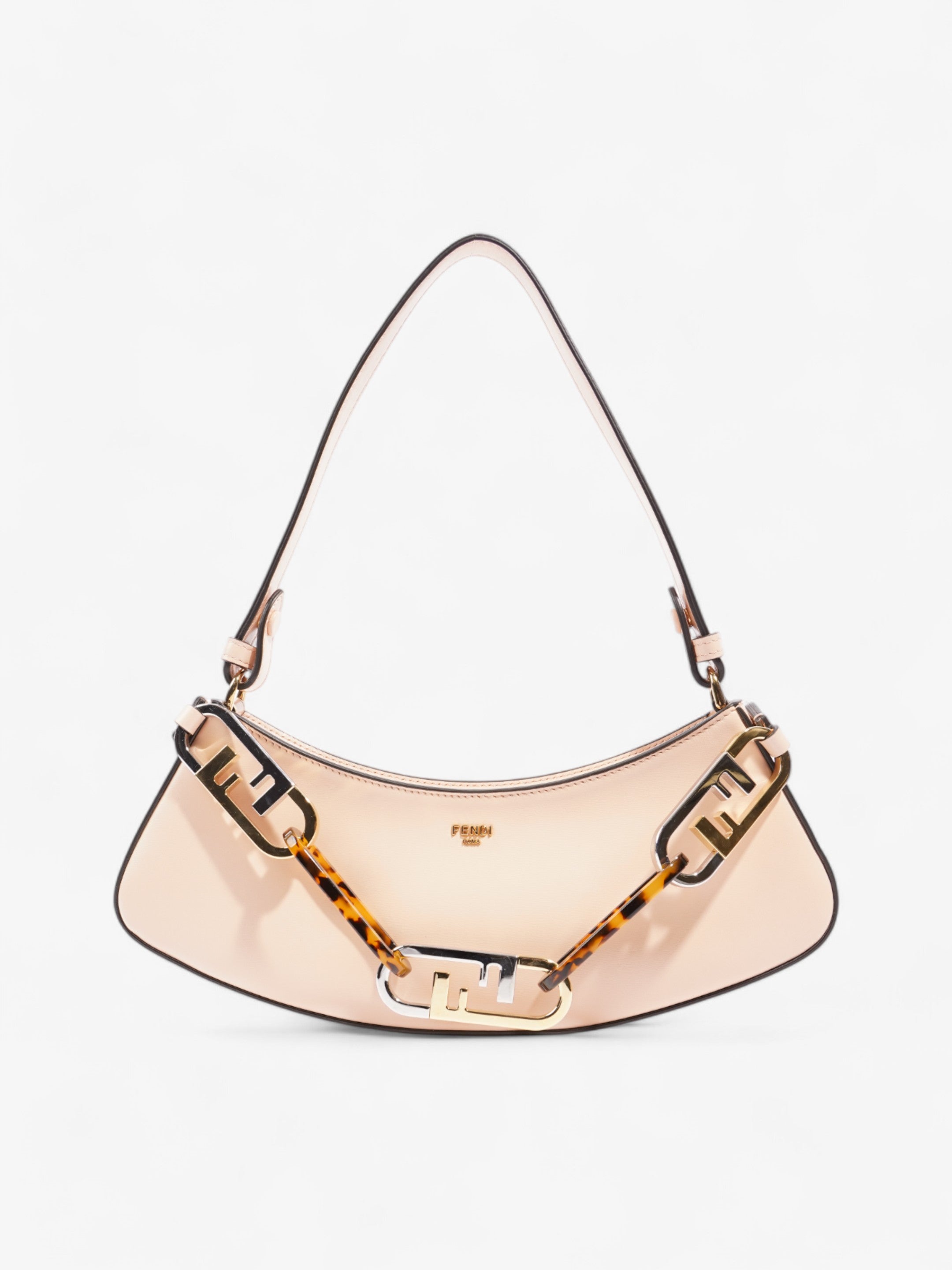 Fendi O Lock Swing Light Rose / Tortoise / Silver Calfskin Leather