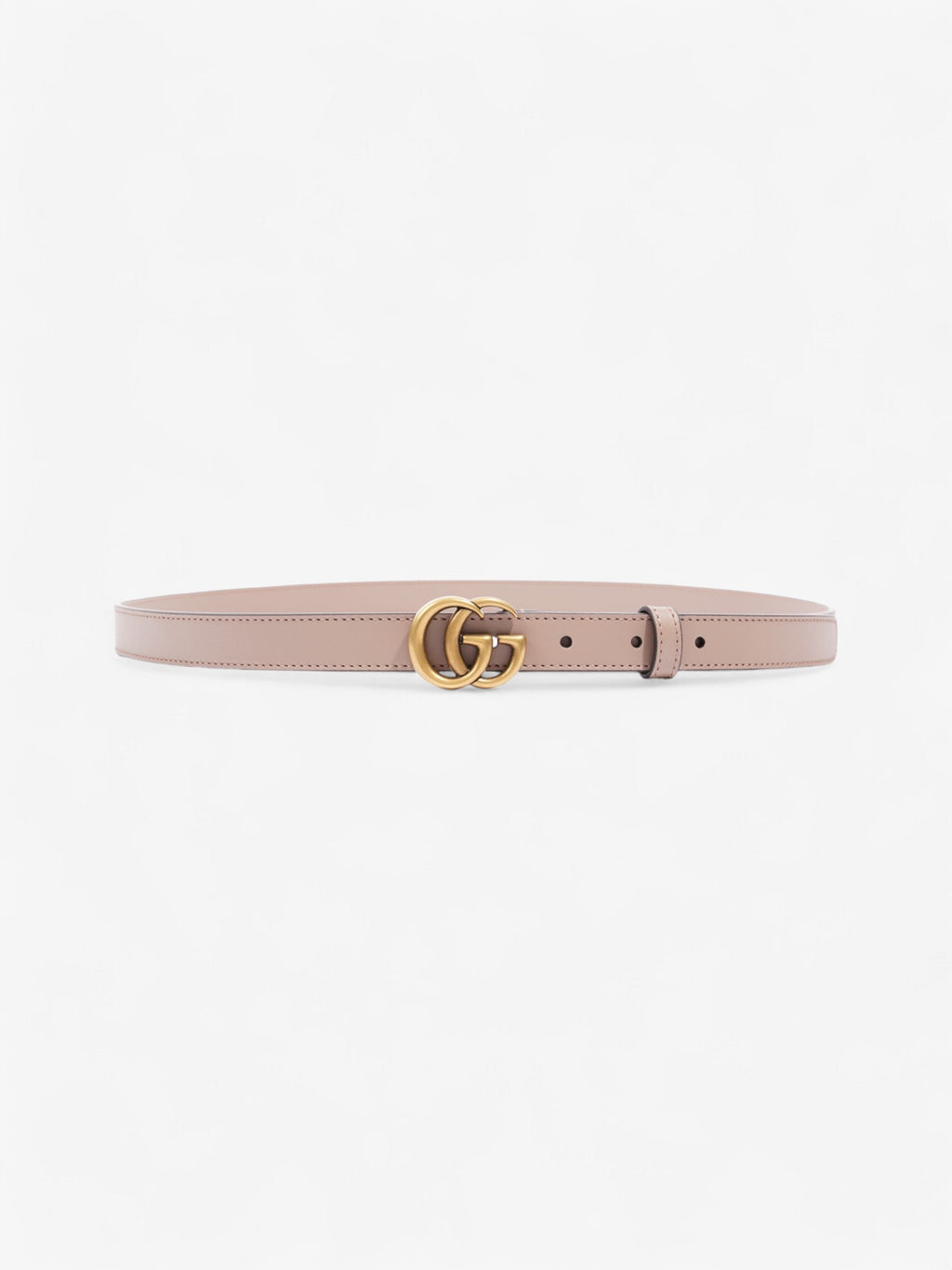 Gucci GG Marmont Thin Belt Rose Beige  / Gold Leather 100cm / 40"