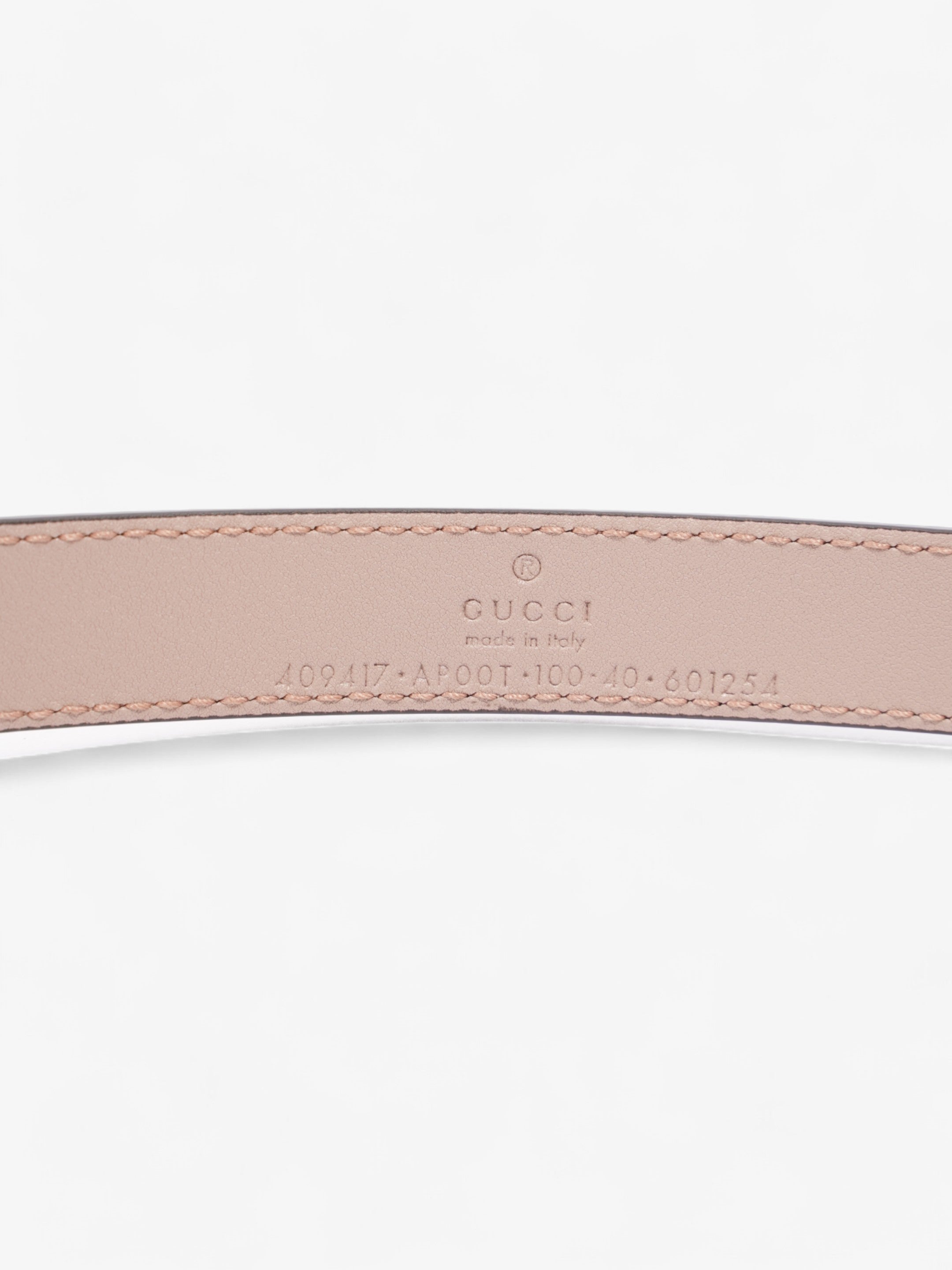 Gucci GG Marmont Thin Belt Rose Beige  / Gold Leather 100cm / 40"